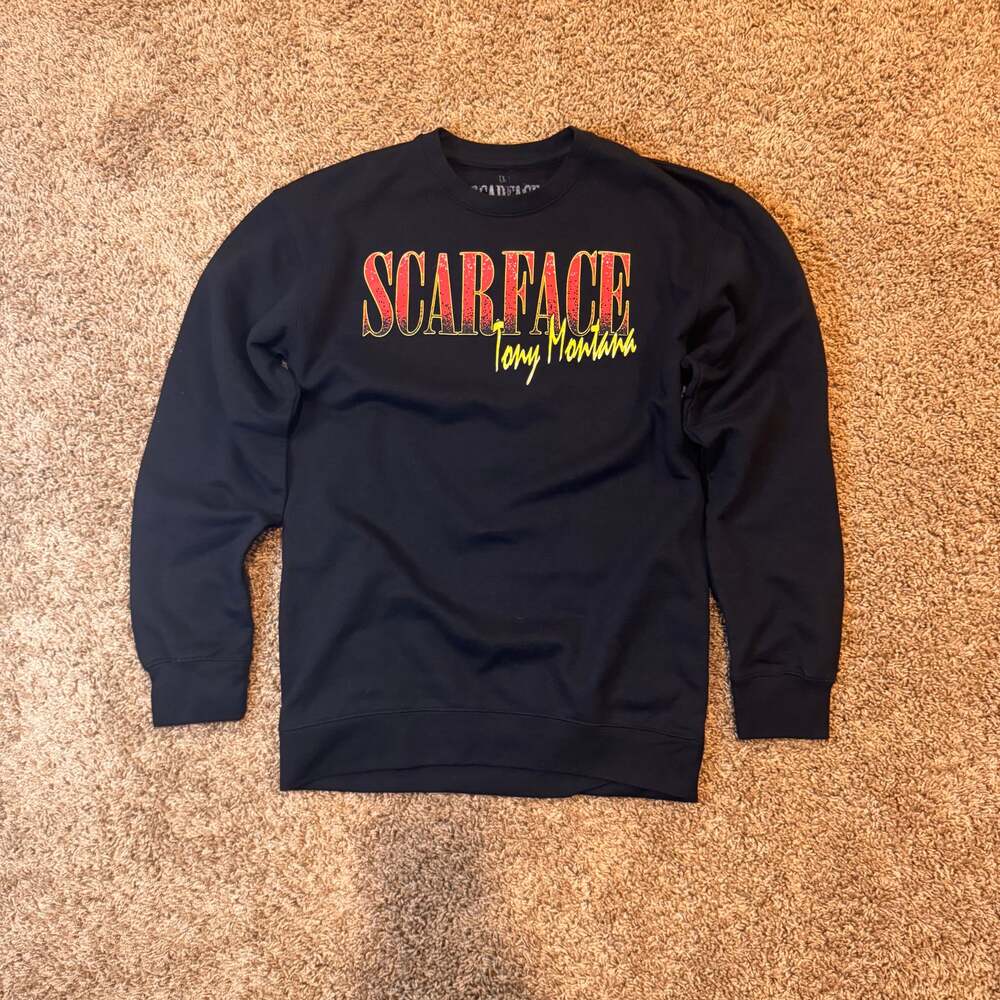 SCARFACE Tony Montana CREWNECK Sweatshirt Medium Universal Studio